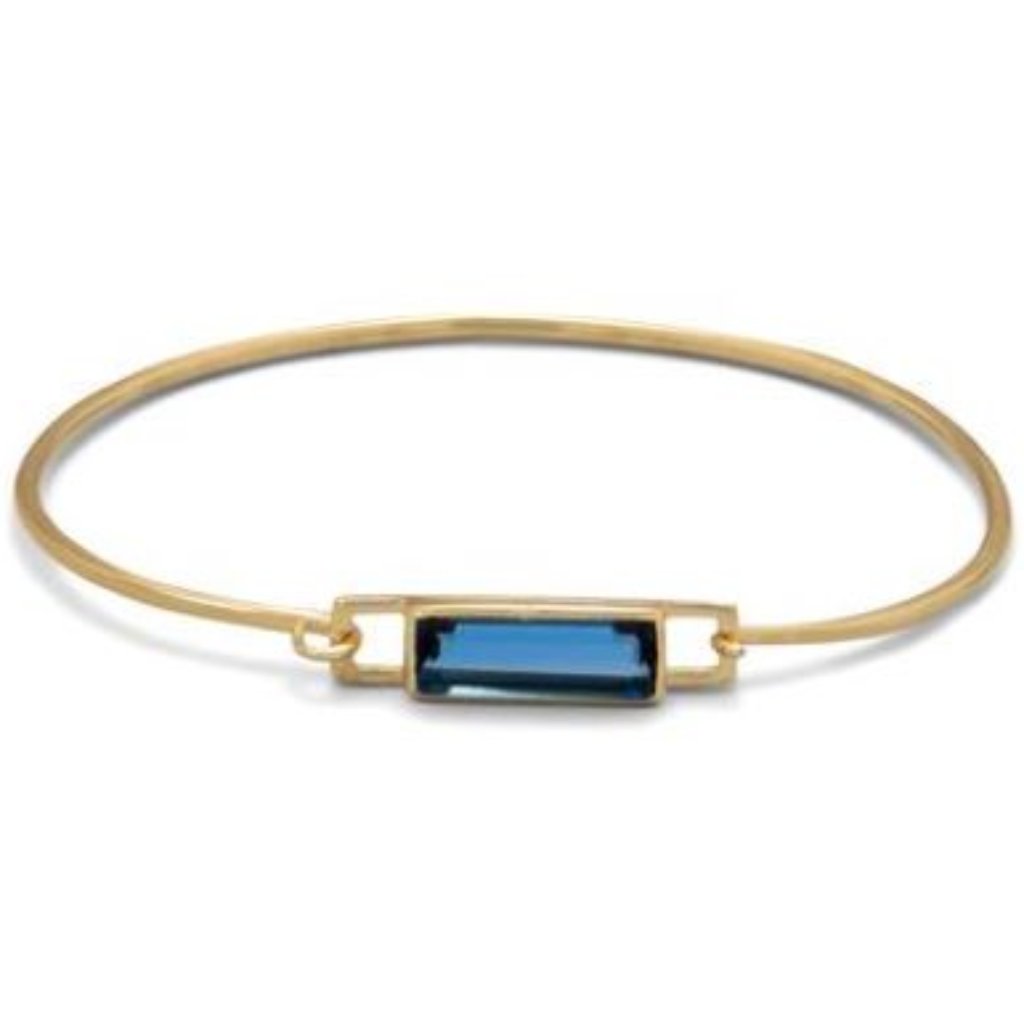 14 Karat Gold Plated Blue Hydro Glass Bangle